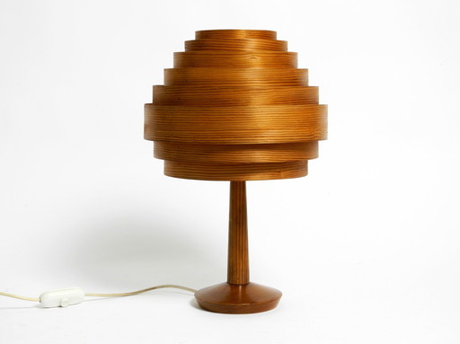 Beautiful 1960S Pine Veneer Lamella Table Lamp By Hans Agne Jakobsson | Ab Ellysett - Markaryd | Made In Sweden