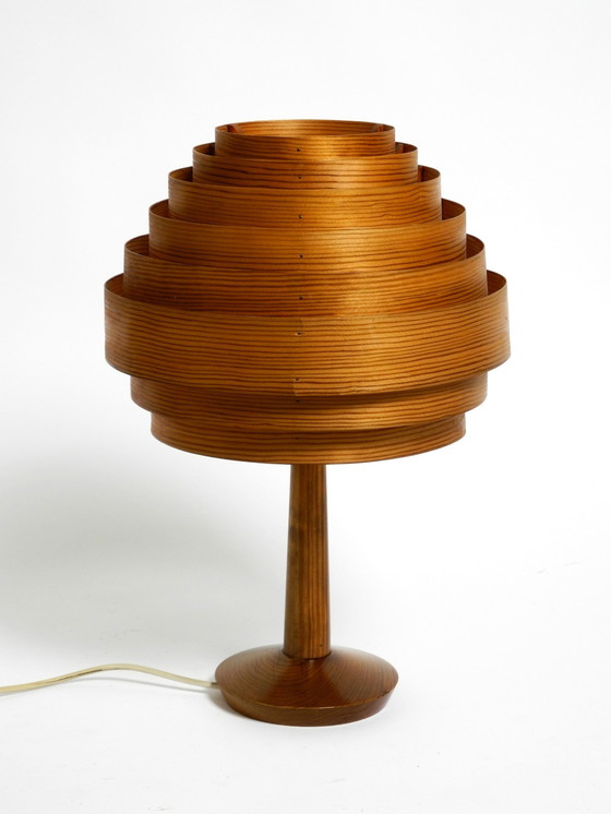 Image 1 of Beautiful 1960S Pine Veneer Lamella Table Lamp By Hans Agne Jakobsson | Ab Ellysett - Markaryd | Made In Sweden