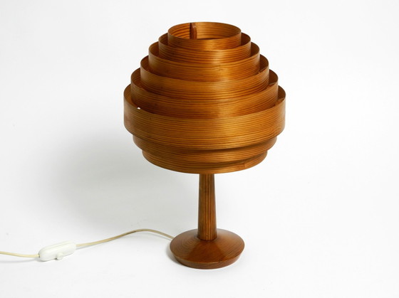 Image 1 of Beautiful 1960S Pine Veneer Lamella Table Lamp By Hans Agne Jakobsson | Ab Ellysett - Markaryd | Made In Sweden