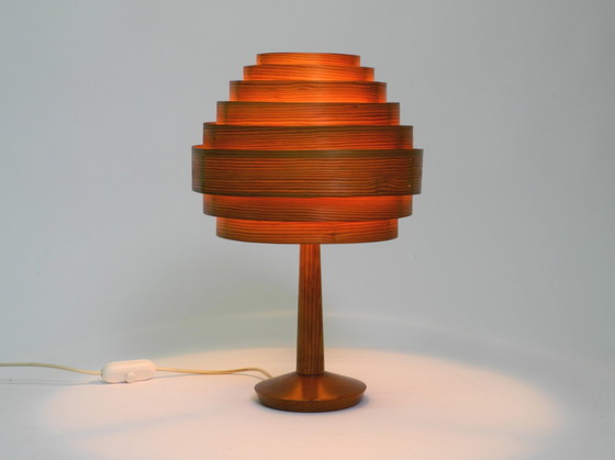 Image 1 of Beautiful 1960S Pine Veneer Lamella Table Lamp By Hans Agne Jakobsson | Ab Ellysett - Markaryd | Made In Sweden