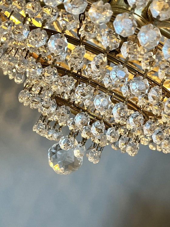 Image 1 of 3X Peris Andreu Design Crystal Bronze Chandelier