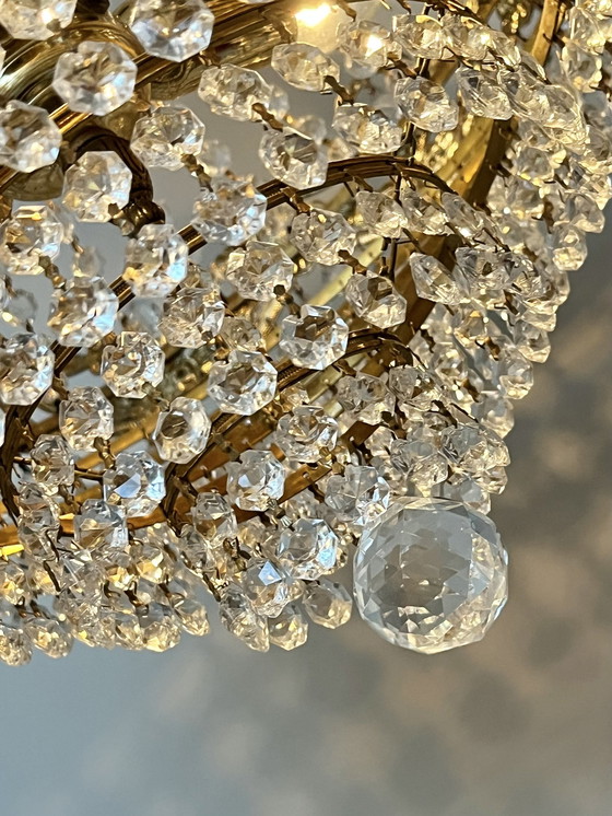 Image 1 of 3X Peris Andreu Design Crystal Bronze Chandelier