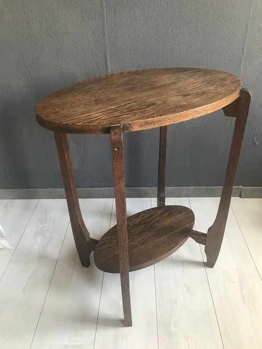 Art Deco Side Table Oak