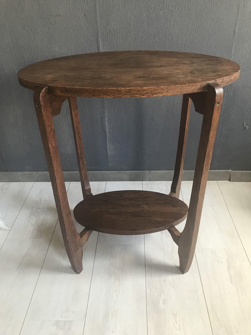 Art Deco Side Table Oak