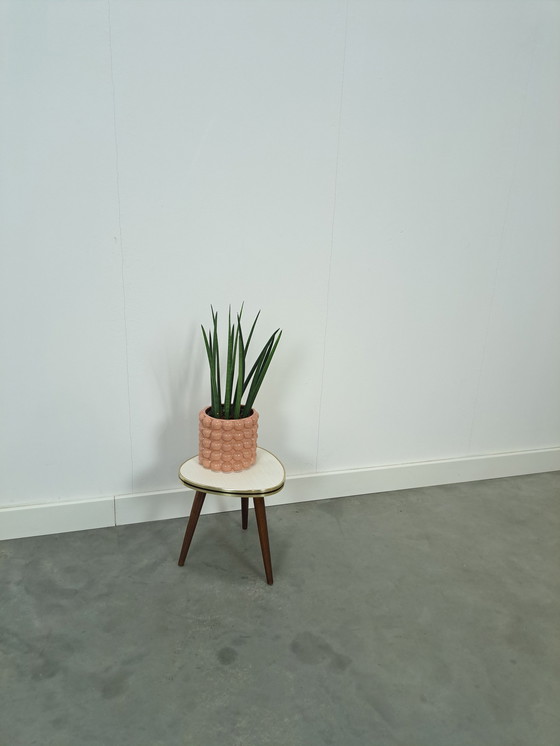 Image 1 of Small side table white formica top, vintage plant table