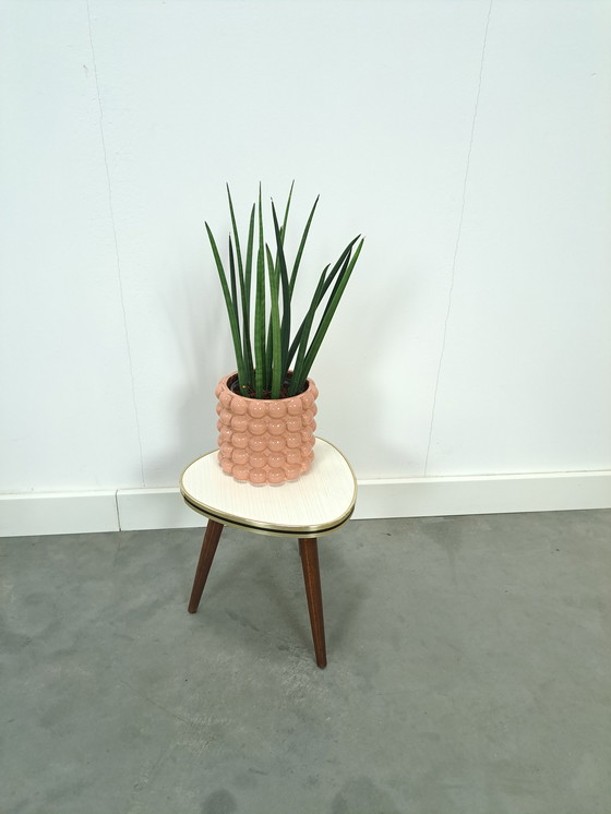 Image 1 of Small side table white formica top, vintage plant table