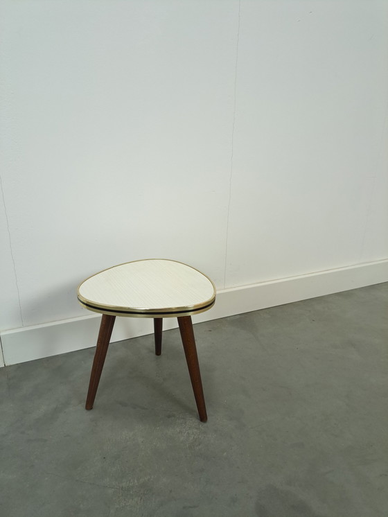 Image 1 of Small side table white formica top, vintage plant table