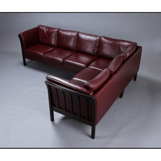 Image 1 of Danish vintage model New York leather corner sofa by Hurup Mobelfabrik, 1970s