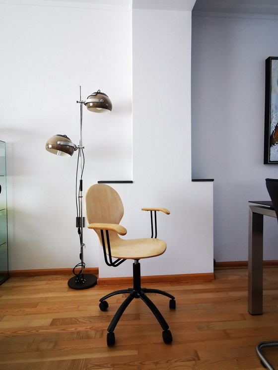 Image 1 of Working Chair, Dutch Design 1980s, Bucket Seat Fully In Plywood