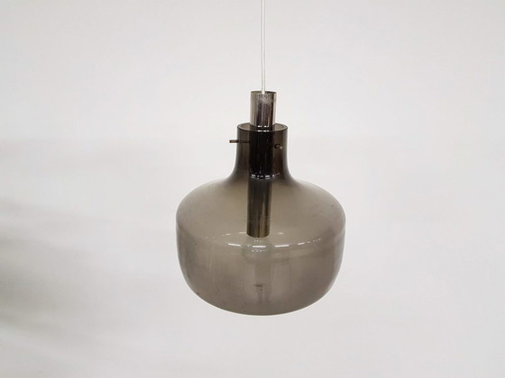 Image 1 of Mid-century grey glass pendant light