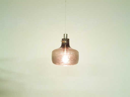 Mid-century grey glass pendant light