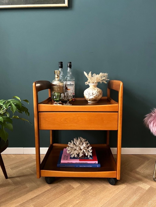 Danish Design Barcart with drawer made of solid wood