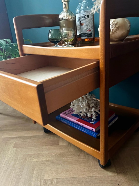 Image 1 of Danish Design Barcart with drawer made of solid wood