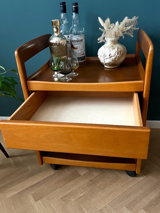 Image 1 of Danish Design Barcart with drawer made of solid wood