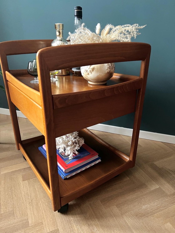 Image 1 of Danish Design Barcart with drawer made of solid wood