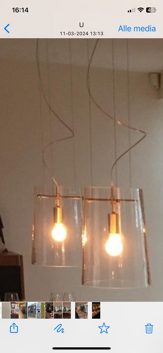 Image 1 of 2x Lampe suspendue en verre