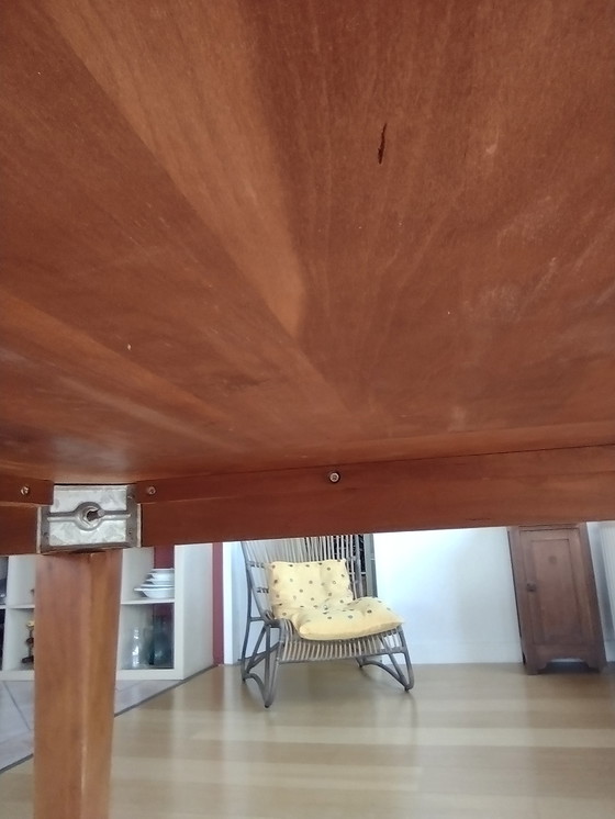 Image 1 of Tavolo da pranzo vintage in legno e 4 sedie abbinate