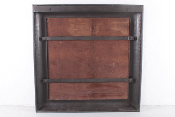 Image 1 of Brutal metal square wall mirror,1980