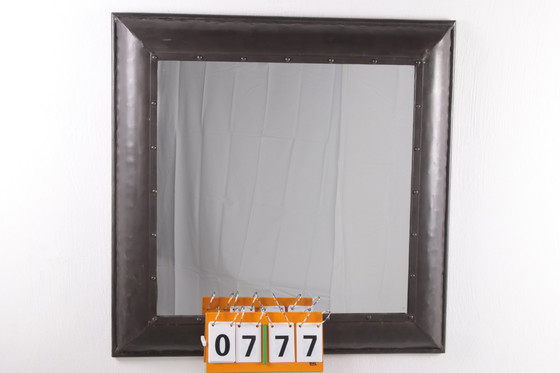 Image 1 of Brutal metal square wall mirror,1980