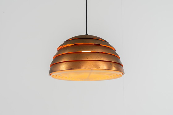 Image 1 of Early copper “Beehive” pendant light by Hans-Agne Jakobsson for AB Markaryd (Sweden, 1950s).