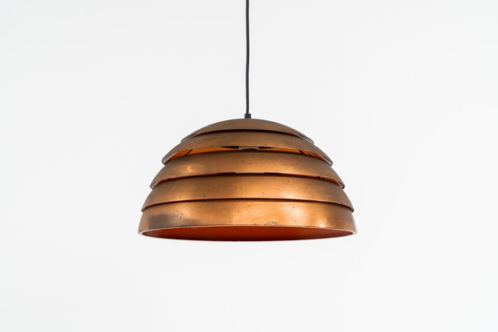 Image 1 of Early copper “Beehive” pendant light by Hans-Agne Jakobsson for AB Markaryd (Sweden, 1950s).