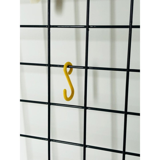 Image 1 of Vintage black lacquered metal wall coat rack by Karl Fichtel for Drahtwerke Erlau A.G.Aalen, Germany 1950