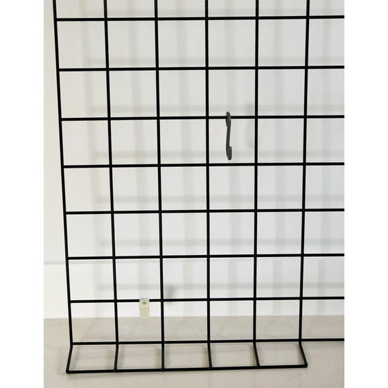 Image 1 of Vintage black lacquered metal wall coat rack by Karl Fichtel for Drahtwerke Erlau A.G.Aalen, Germany 1950