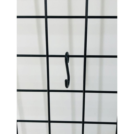 Image 1 of Vintage black lacquered metal wall coat rack by Karl Fichtel for Drahtwerke Erlau A.G.Aalen, Germany 1950