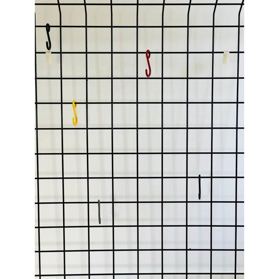Image 1 of Vintage black lacquered metal wall coat rack by Karl Fichtel for Drahtwerke Erlau A.G.Aalen, Germany 1950