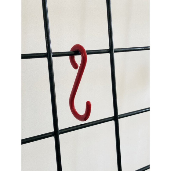 Image 1 of Vintage black lacquered metal wall coat rack by Karl Fichtel for Drahtwerke Erlau A.G.Aalen, Germany 1950