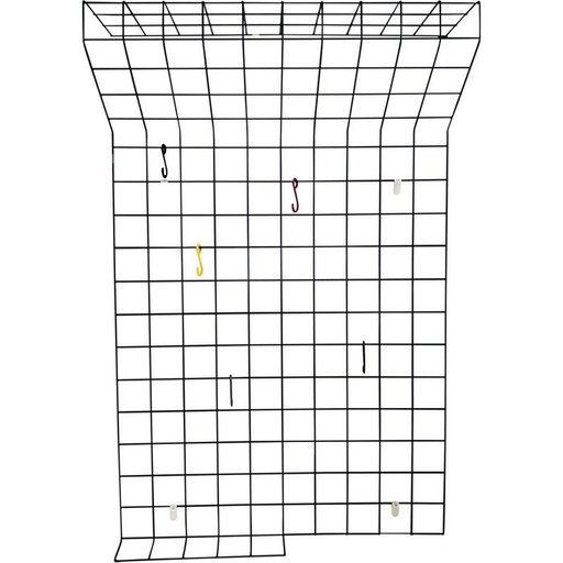 Vintage black lacquered metal wall coat rack by Karl Fichtel for Drahtwerke Erlau A.G.Aalen, Germany 1950