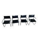 4 sedie con struttura tubolare in pelle vintage