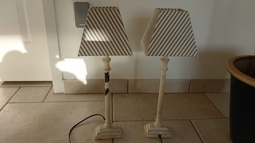 Identical Pair Retro Table Lamps Aura Essentials