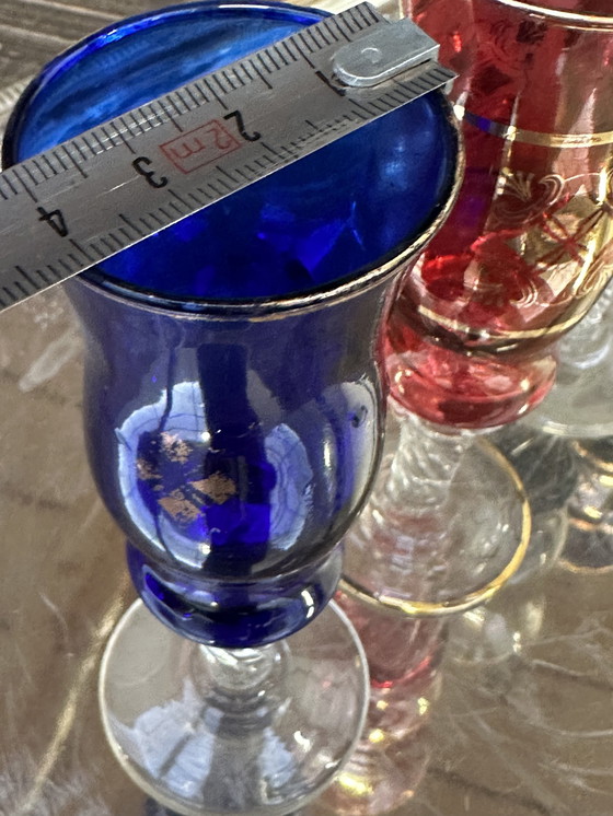 Image 1 of 4 copas de licor antiguas con tallo 