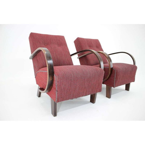 Image 1 of Pair of vintage armchairs by Jindrich Halabala, Czechoslovakia 1950