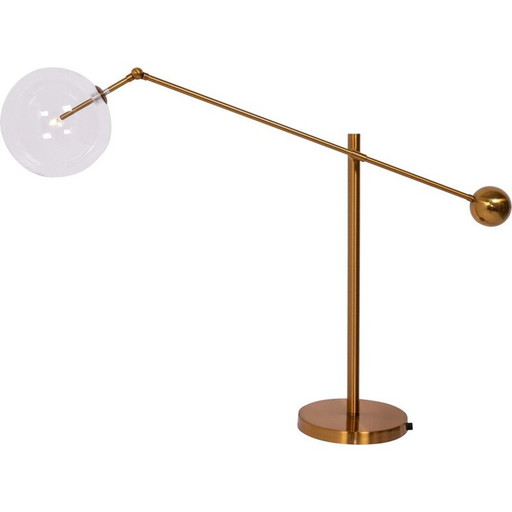 Vintage brass globe table lamp, Italy