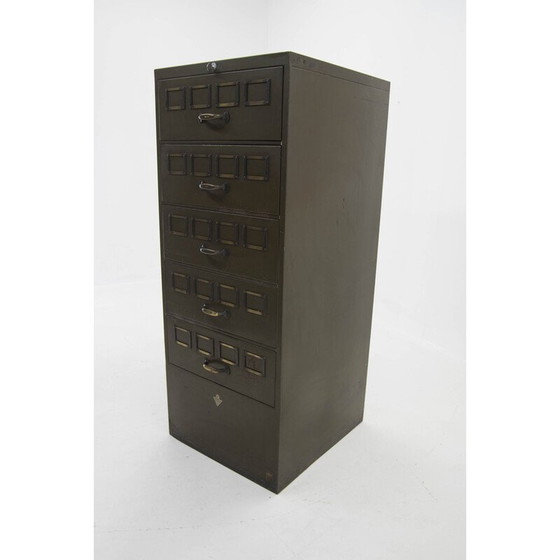 Image 1 of Vintage multi drawers card filing cabinet by August Blodner, Czechoslovakia 1930s