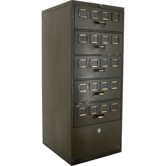 Image 1 of Vintage multi drawers card filing cabinet by August Blodner, Czechoslovakia 1930s
