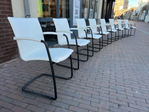 8x Leolux Freyr chair - white