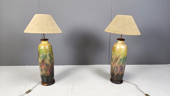 Image 1 of Pair of XL earthenware lamps, 1970s