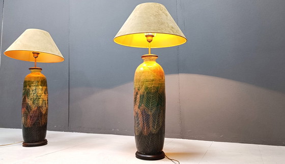 Image 1 of Paire de lampes en faïence XL, 1970