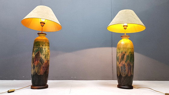 Image 1 of Pair of XL earthenware lamps, 1970s