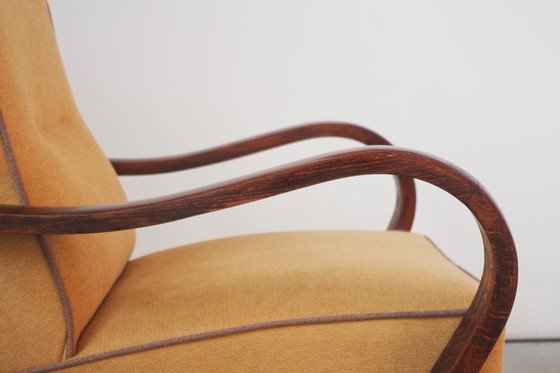 Image 1 of  Pair Of Restored 1940S Beech Wood Armchairs In Mid-Century Modern Style