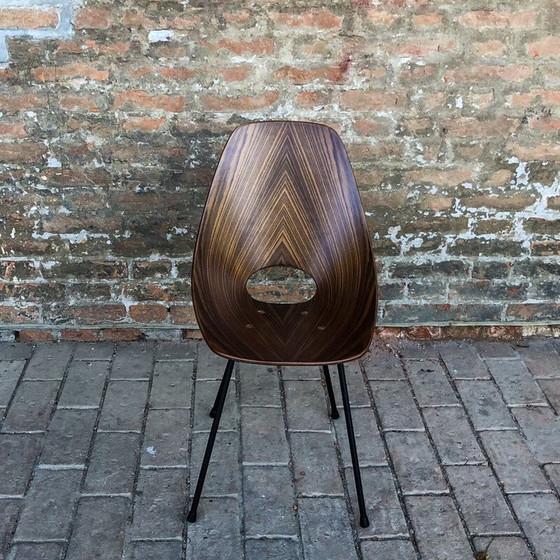 Image 1 of Mid-Century set of 6 Teak Medea Dining Chairs by Vittorio Nobili for Fratelli Tagliabue, 1956