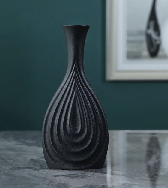 Image 1 of Black Ceramic Vase