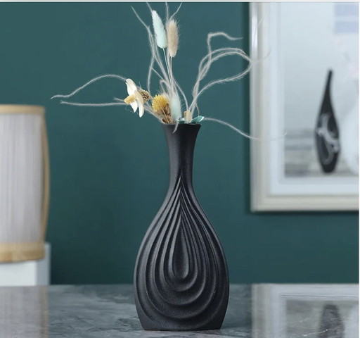 Black Ceramic Vase