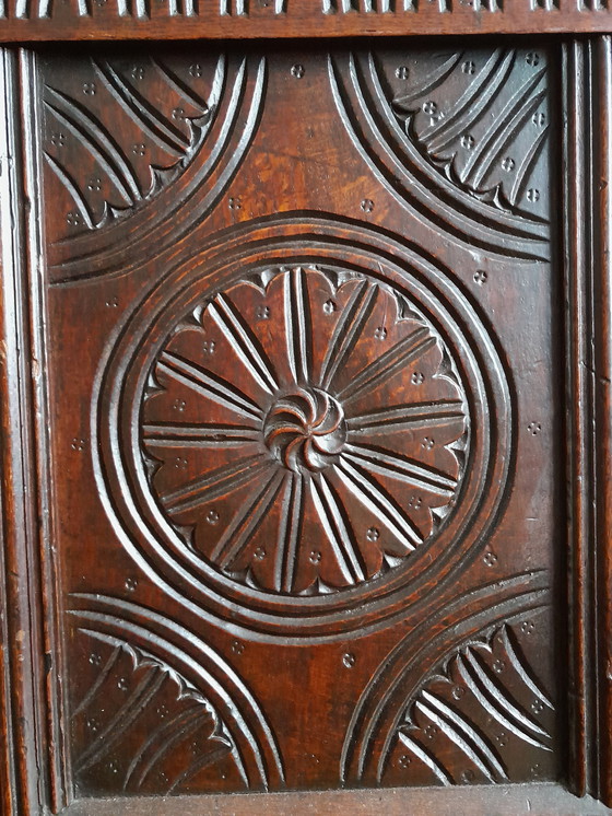 Image 1 of 19th Century Oak Castle Chest