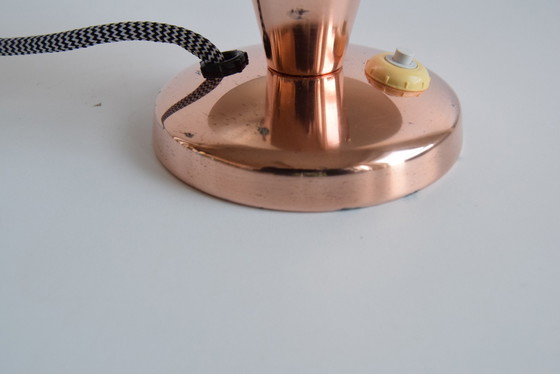 Image 1 of Bauhaus Copper Table Lamp, Czechoslovakia, 1930S. 