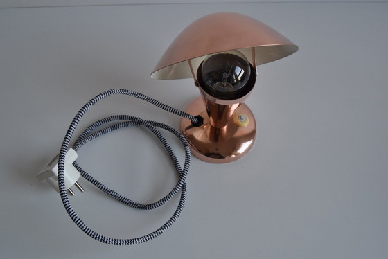 Image 1 of Bauhaus Copper Table Lamp, Czechoslovakia, 1930S. 