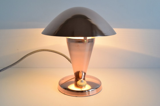 Image 1 of Bauhaus Copper Table Lamp, Czechoslovakia, 1930S. 